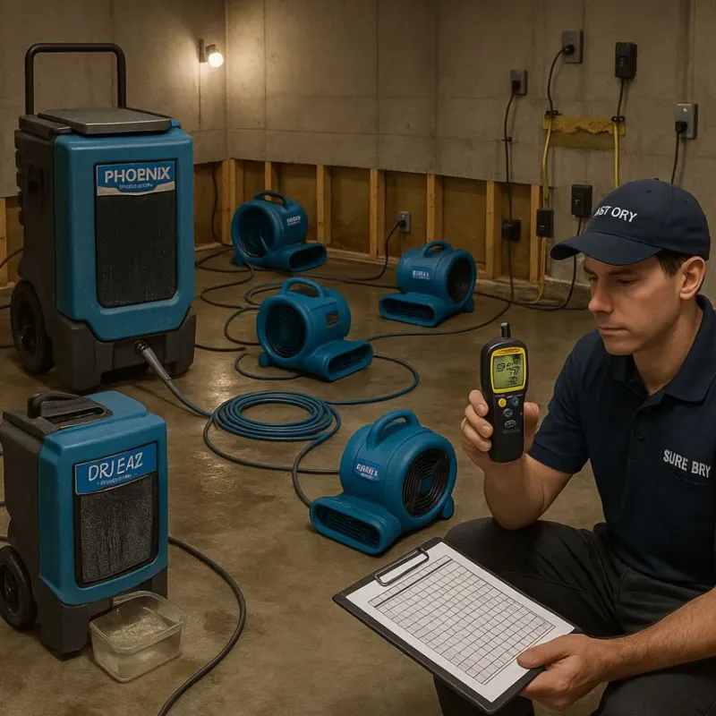 Structural Drying and Dehumidification process in Garden City South, NY